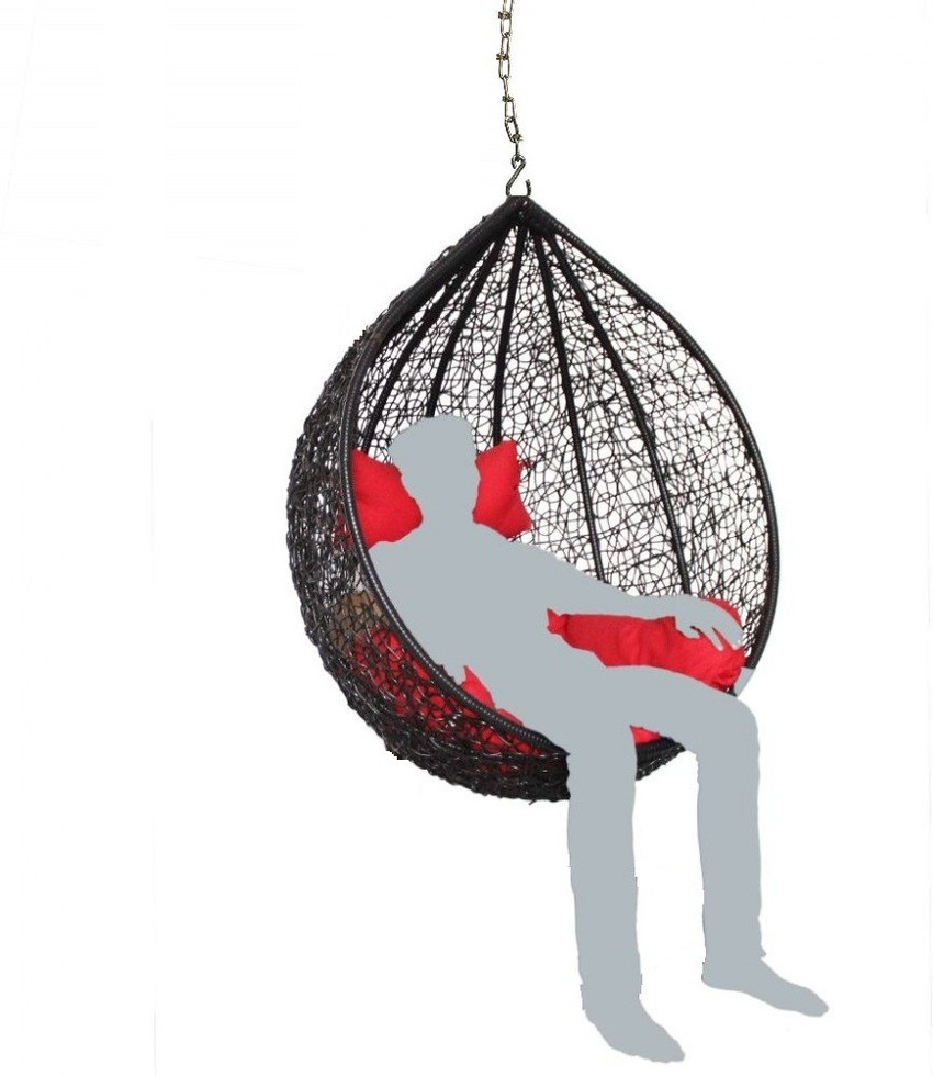 Jhula King Luxury Hammock Swing Hanging Egg Chair Black with Red Cushion Steel Large Swing Price in India Buy Jhula King Luxury Hammock Swing Hanging Egg Chair Black with Red Cushion