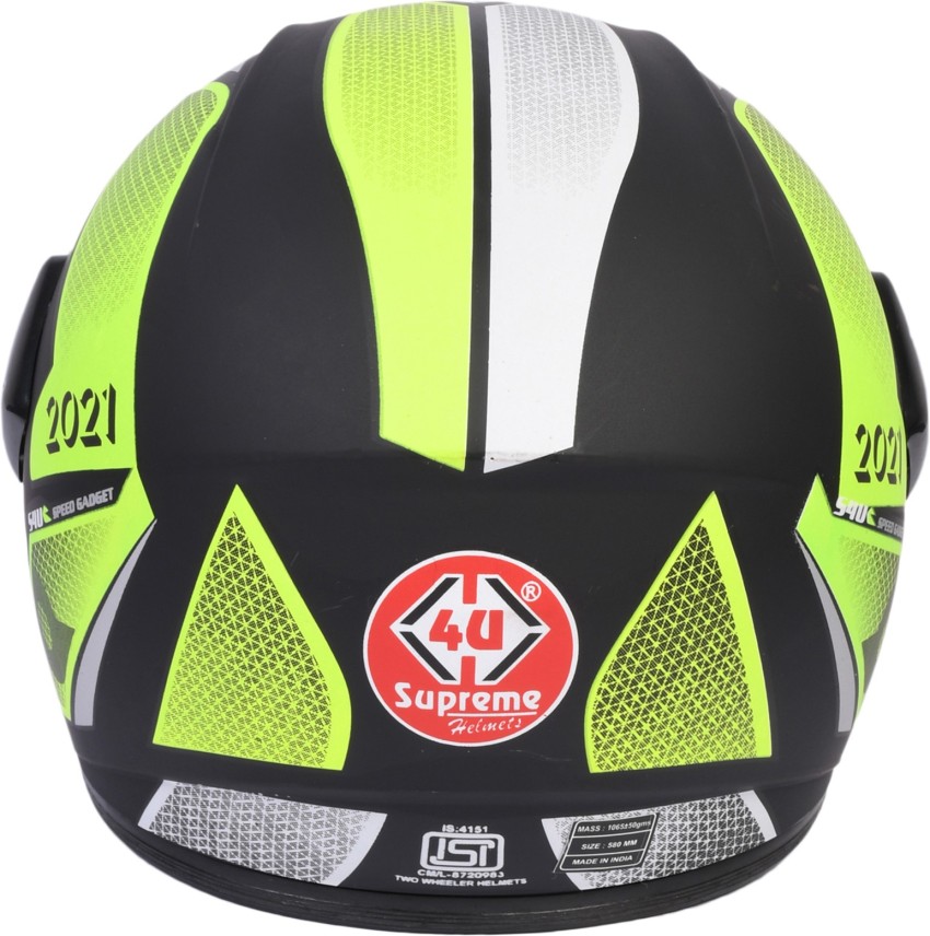 4U SUPREME ZX9 PRO DX FULL FACE UNBREAKABLE HELMET Motorbike