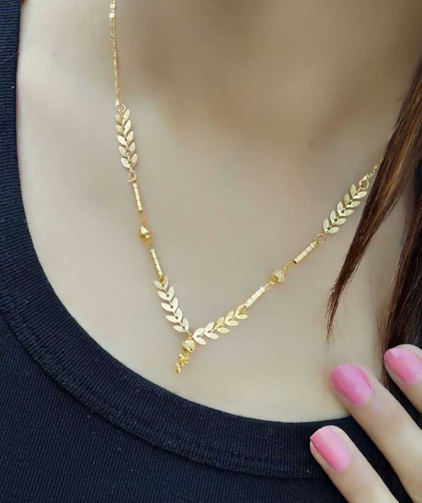 Gold plated long necklace set with best price