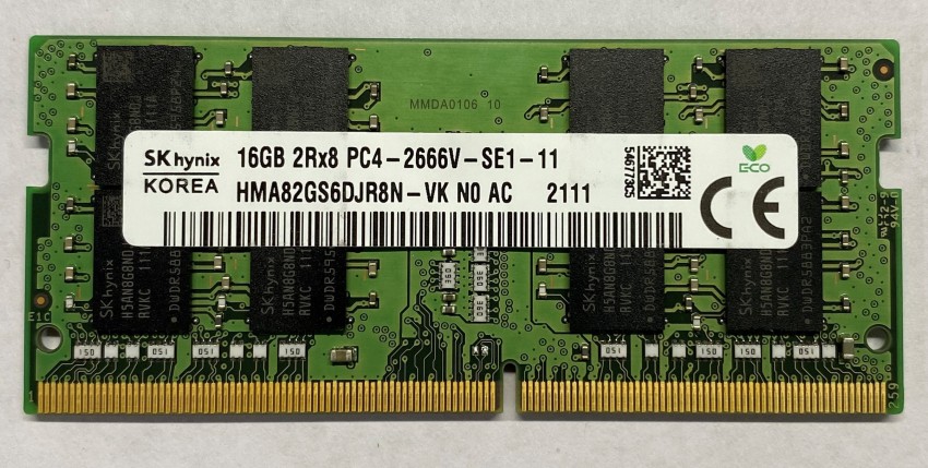 Sk Hynix PC4 2666 DDR4 16 GB (Dual Channel) Laptop (HMA82GS6DJR8N