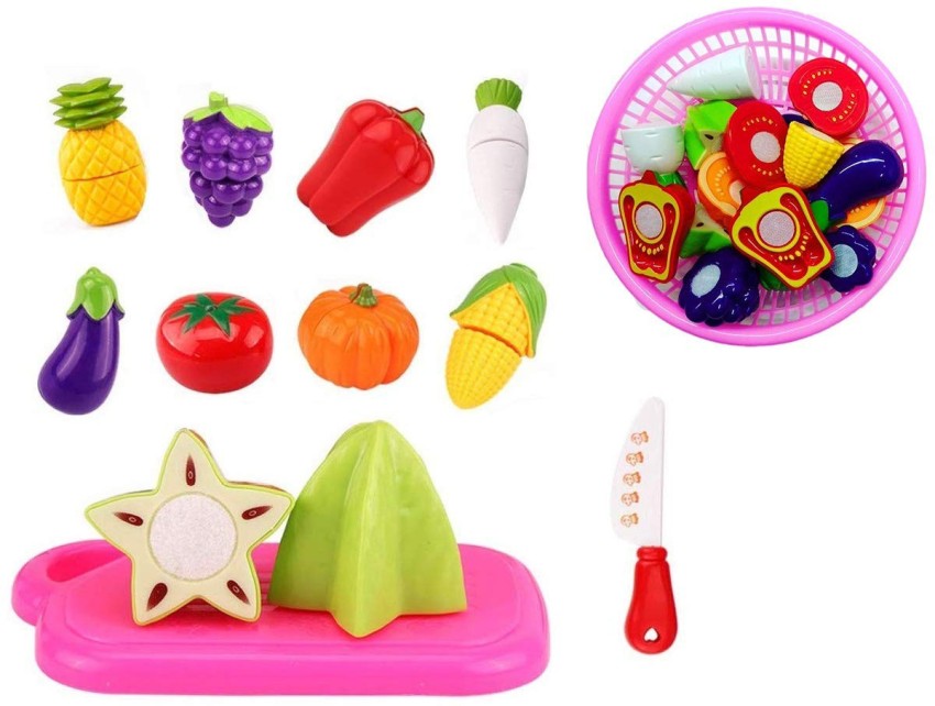 1set Wooden Vegetable Chopper Toy Set, Funny Pretend Play Toy For Kids