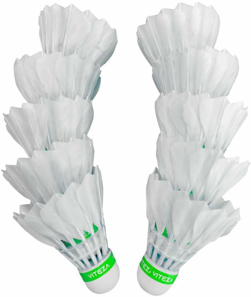 Viteza Badminton Shuttlecock (Pack of 10) Feather Shuttle - White - Buy Viteza Badminton Shuttlecock (Pack of 10) Feather Shuttle - White Online at Best Prices in India