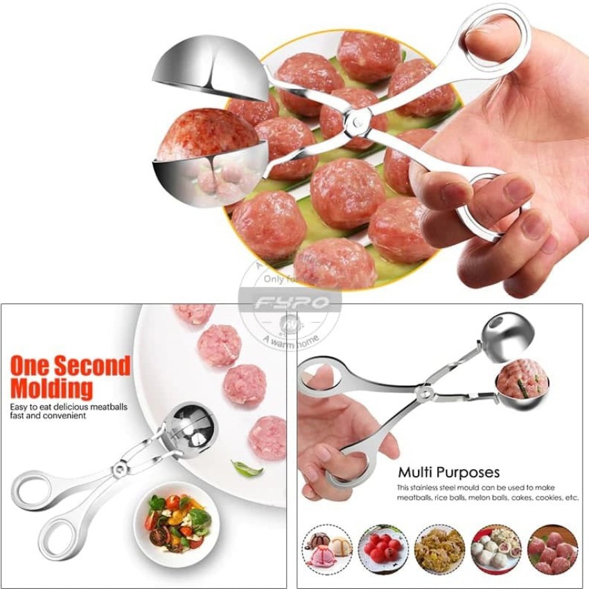 Meat Ball Maker Scoop Stainless Steel Cake Pop Rice Ball Mold Kitchen Tool  Tongs