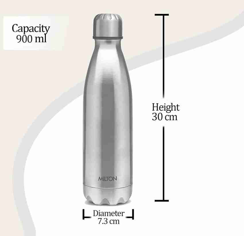 Milton Elate 1000 Stainless Steel Water Bottle, 880 ml, Silver | Leak Proof  | Office Bottle | Gym Bottle | Home | Kitchen | Hiking | Treking Bottle 