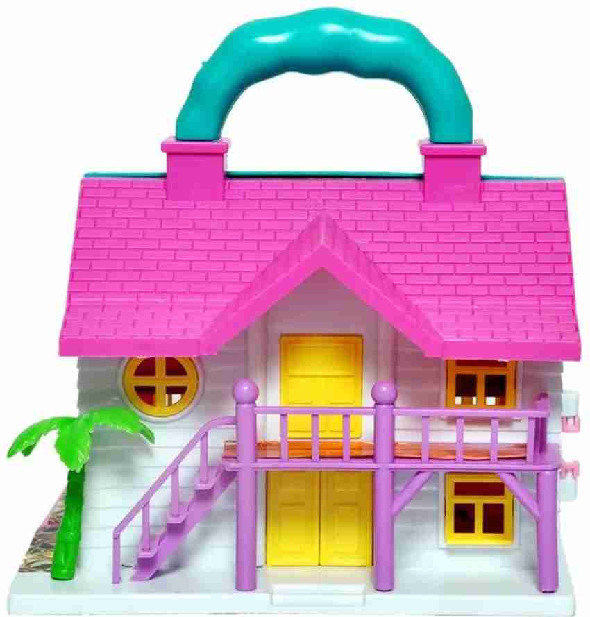 MGT CREATION Small Doll House Set for Girls Kids Foldable Openable Door with Furniture 100 Non Toxic BPA Free Plastic Doll House Play Set Small Doll House Set for