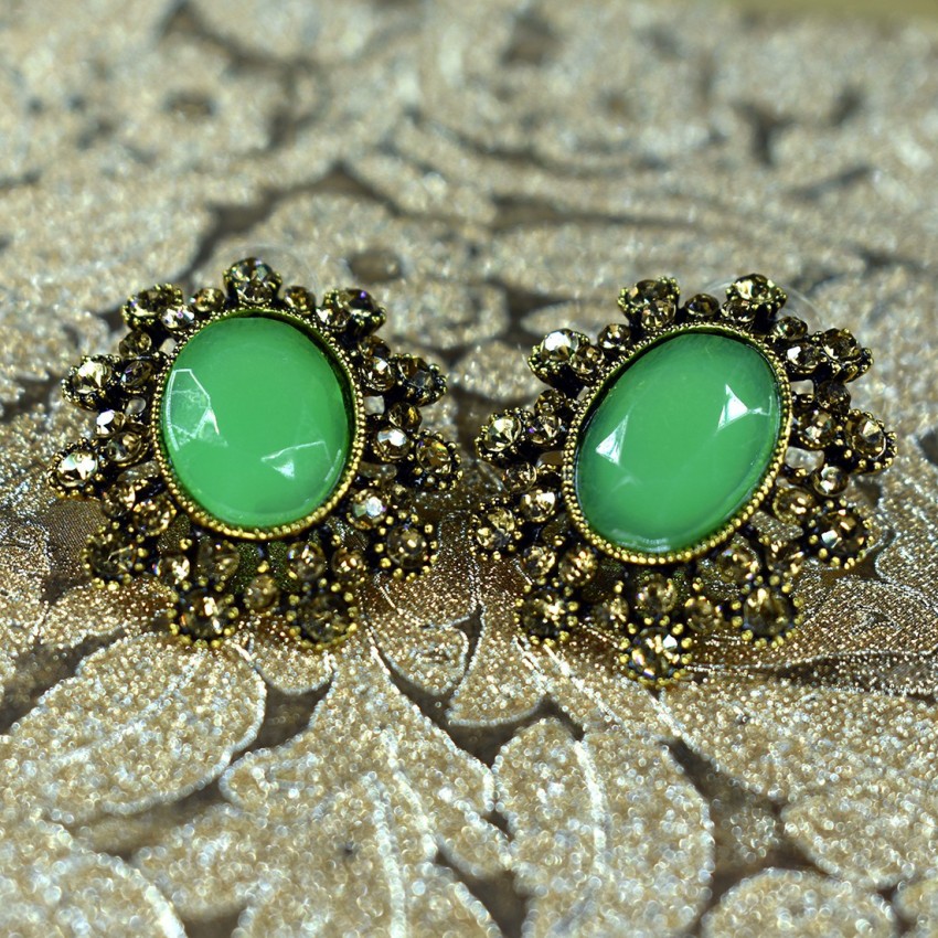 Vintage green sale earrings