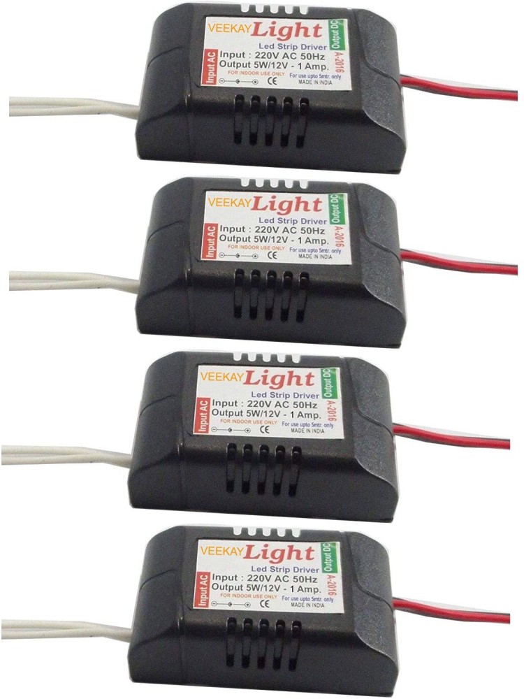 VEEKAYLIGHT Mini DC 12V 1.5A 18W Power Supply LED Strip Driver Transformer  Light Adapter for SMD 5 Meter CCTV (Black) - Pack of 4 LED Driver Price in  India - Buy VEEKAYLIGHT
