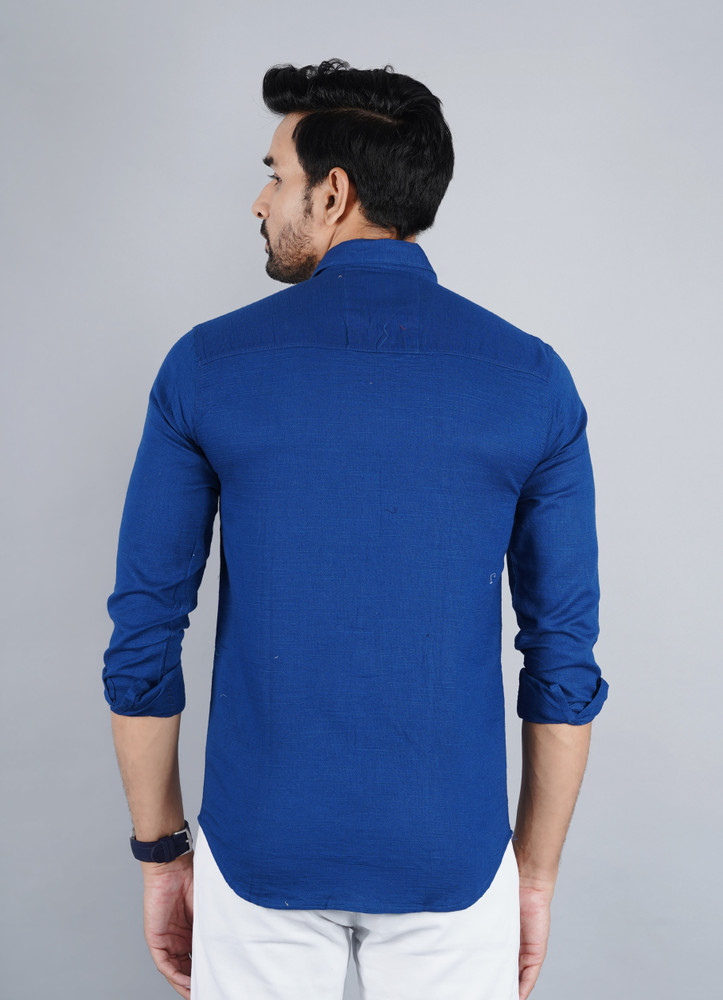 Casual blue shirt combination cheap
