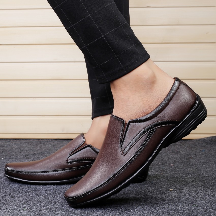 Buy Kraasa Black Slip On Formal Shoes for Men Online at Best