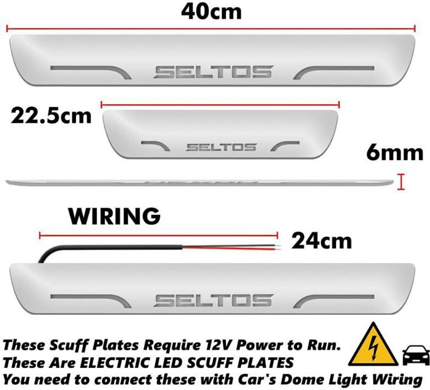 RohanEshop Kia Seltos car door foot step led sill scuff plate Door