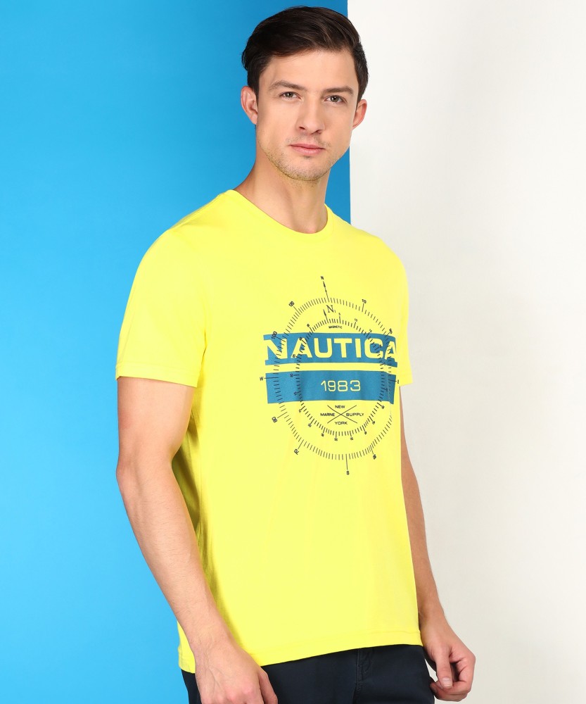 90s NAUTICA solid yellow L S T-shirt