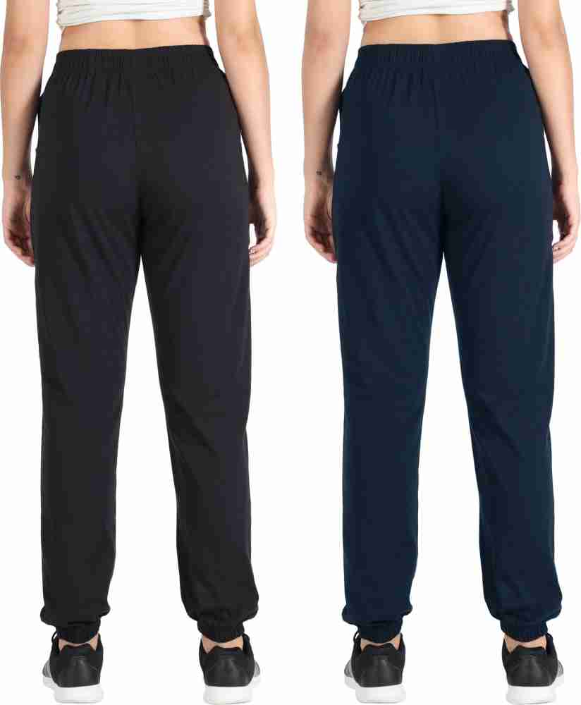 Women's Black Track Pants with White Stripe & Pockets – FflirtyGo