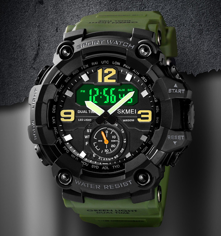 Sport watch green light store
