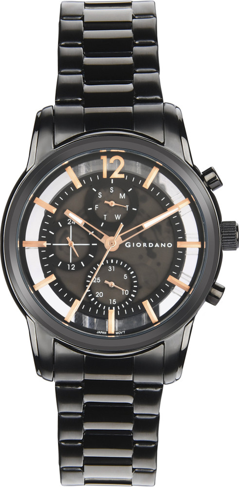 Giordano watch black metal shop