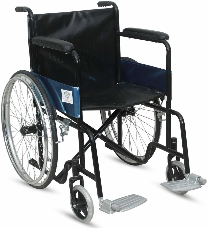 KosmoCare Dura Rexine Mag Wheel Regular Foldable Wheelchair with