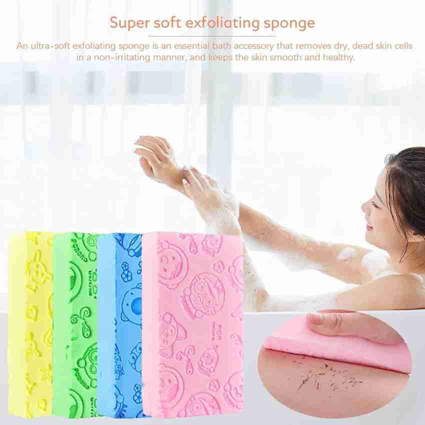 4PCS Super Soft Exfoliating Bath Sponge, Magic Bath Sponge Dead Skin  Remover, Ultra Soft Bath Body Shower Sponge, Spa Scrub Exfoliating Reusable  for