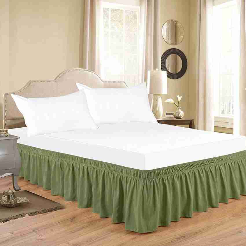 Green bed skirt outlet queen size