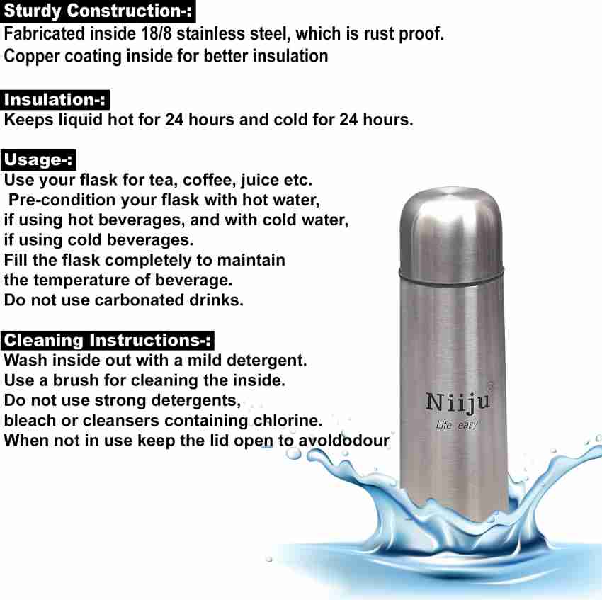 Stainless Steel Flask,keep Water Hot/cold for 24 Hours,temperature