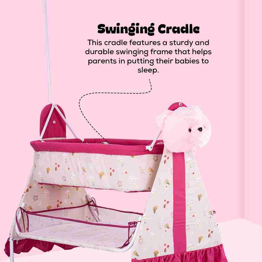 baybee Fluffy Cradle for Baby Swing Jhula for Baby with Mosquito