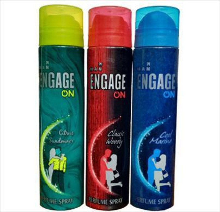 Engage ON Perfume Spray 100ML X 3 pack of 3 Perfume Body Spray