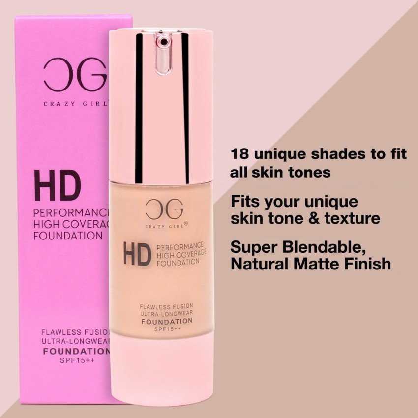 Crazy girl HD Performance High Coverage Foundation - Price in India, Buy  Crazy girl HD Performance High Coverage Foundation Online In India,  Reviews, Ratings & Features