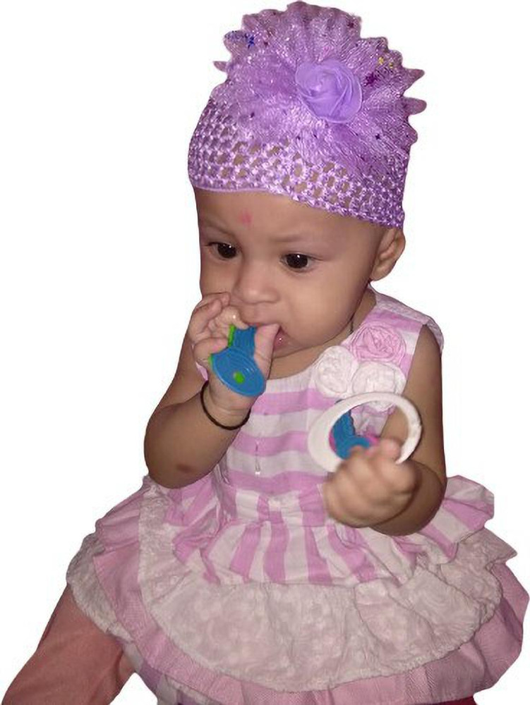 VRT Baby Girl Flower Elastic Head Hair Cap for Babies Kids Girls