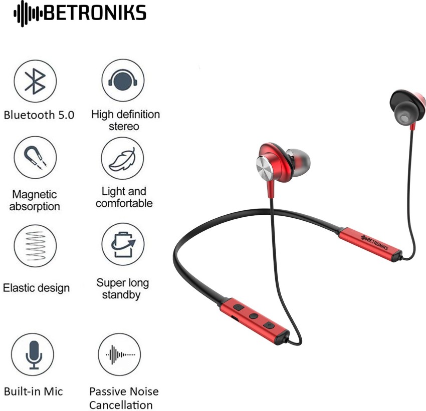 BETRONIKS Chrome Wireless Bluetooth Neckband Bluetooth Headset