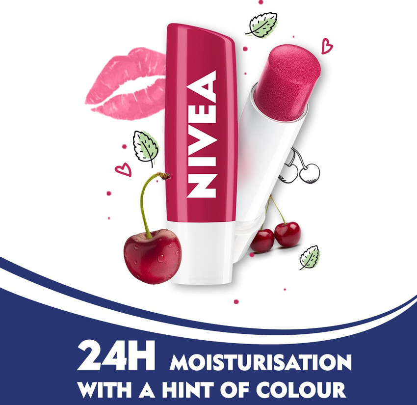 Nivea Lip Care Balm Cherry – 2er Pack, Je 0,17 Unzen (ca. 4,8 G) – Mit Sheabutter & Kirsch-Extrakt Für Sofortige Feuchtigkeit