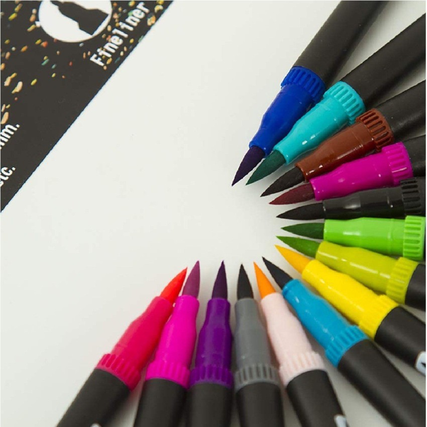 12/24/36pcs Watercolor Marker Set Dual Tip Brush Marker Pens Painting Color  Pen for Adults Children Painting Water Pens