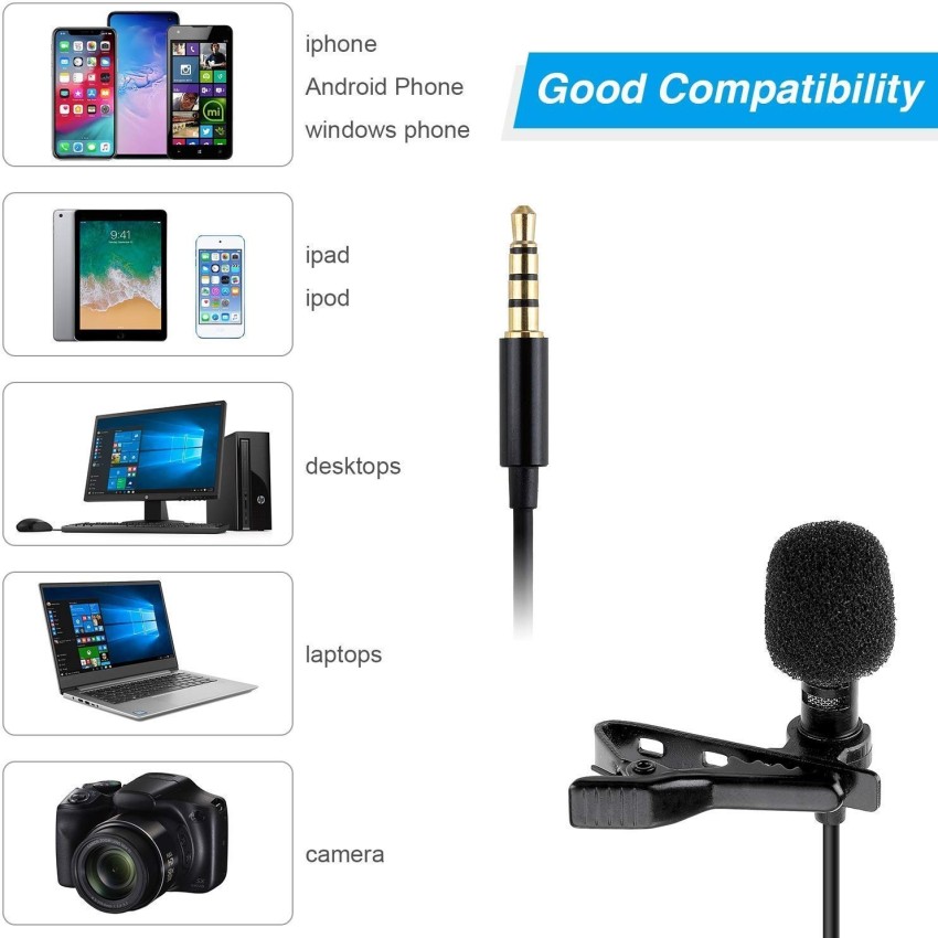 EASJOY Wireless Lavalier Microphone, Upgraded Digital Screen Wireless Lapel  Mic Collar Clip-on Microphone for Teaching, Conference, Tour Guiding