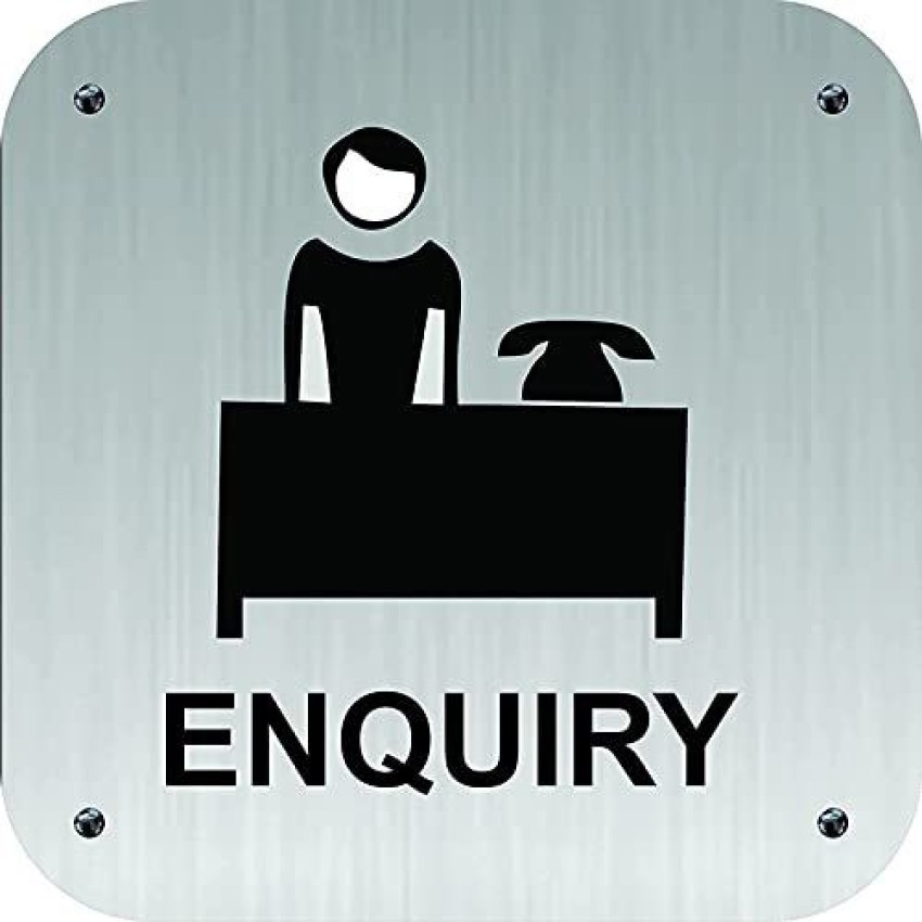 Hardika Creation Stainless Steel Screw Mounted Enquiry Signage Board for  Office (6 x 6 inch) Emergency Sign Price in India - Buy Hardika Creation  Stainless Steel Screw Mounted Enquiry Signage Board for Office (6 x 6  inch) Emergency Sign online