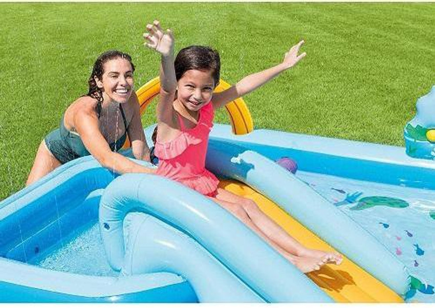 Intex jungle adventure play center sales inflatable kiddie spray wading pool