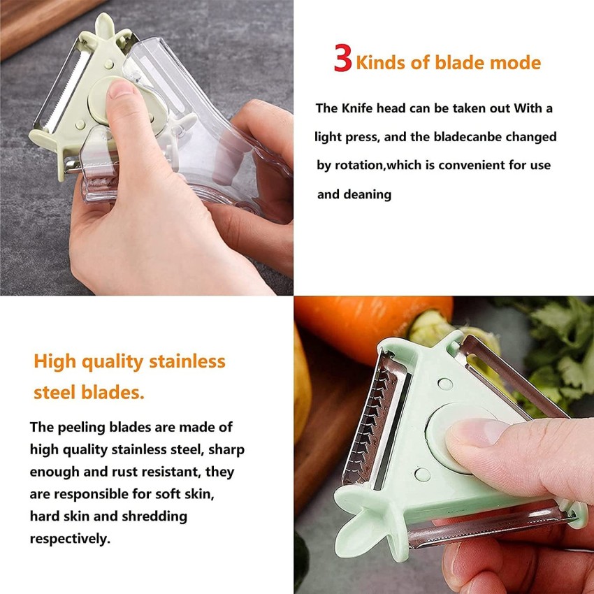 1pc Multi-functional Stainless Steel 3 In 1 Fruit Peeler With Serrated  Blade, Julienne Blade & Seed Remover