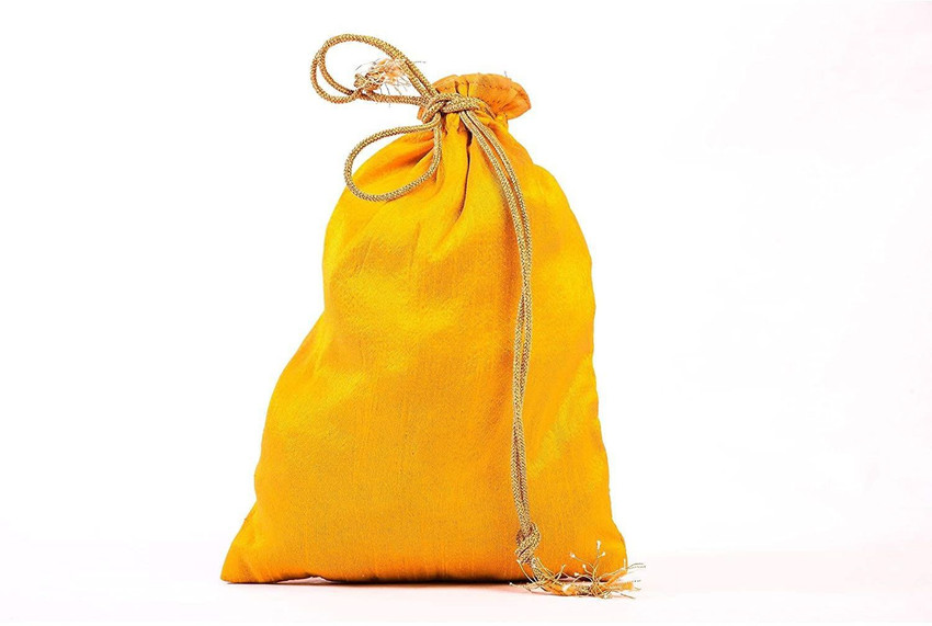 SUSHILA KRISHNA CREATIONS Women s Bright Elegant Look Yellow Traditional Simple Potli Bag Potli Yellow Price in India Flipkart