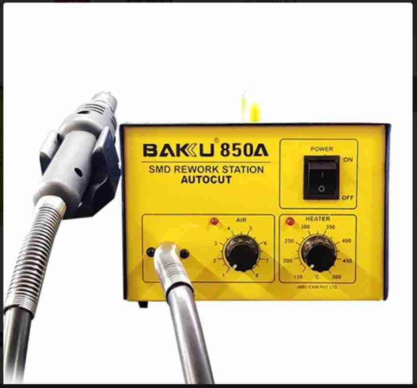 Bakku 850A PREMIUM QUALITY AUTO CUT SMD Rework Station hot air gun 270 W  Temperature Controlled Price in India - Buy Bakku 850A PREMIUM QUALITY AUTO  CUT SMD Rework Station hot air