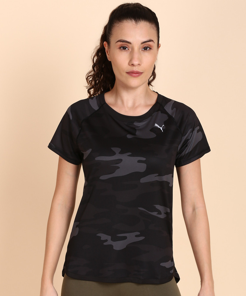 PUMA Military Camouflage Women Round Neck Black T Shirt Buy PUMA