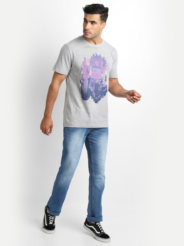 ComicSense Printed Men Round Neck Grey T-Shirt - Buy ComicSense Printed Men  Round Neck Grey T-Shirt Online at Best Prices in India