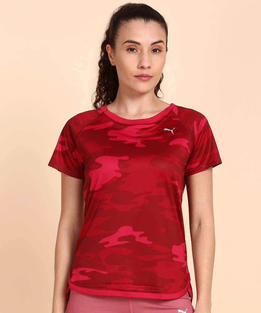 PUMA Military Camouflage Women Round Neck Red T Shirt Buy PUMA