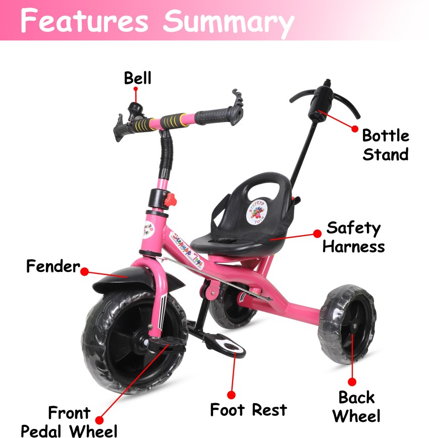 Baby tricycle discount with parent handle