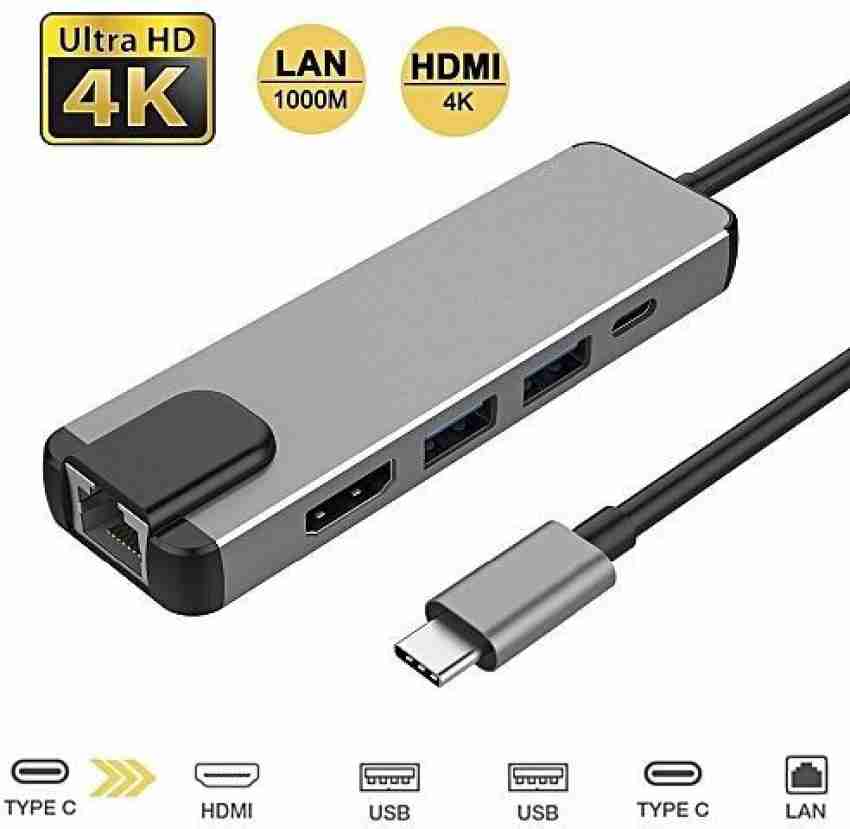 Type-C USB C Hub USB C 3.1 to 4K HDMI 1000M RJ45 PD 100W