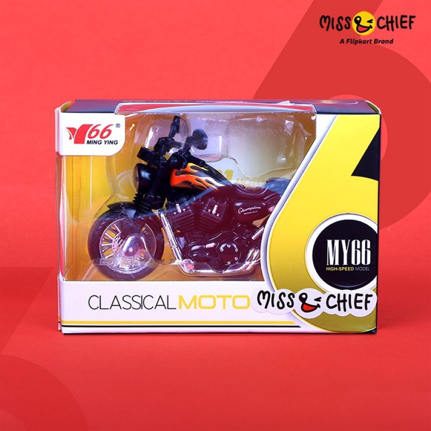 Miss Chief 1 14 Pull Back Metal Die Cast Bike with Light and