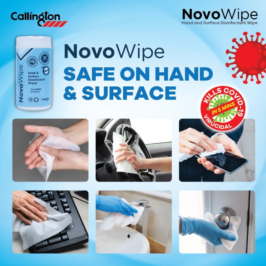 callington NovoWipe Multi purpose disinfectant wipes Price in India - Buy  callington NovoWipe Multi purpose disinfectant wipes Online at