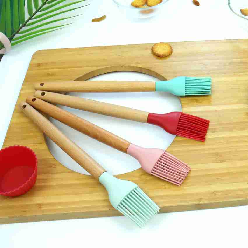 Silicone BBQ Brush Wooden Handle Pastry Brush Basting Brush