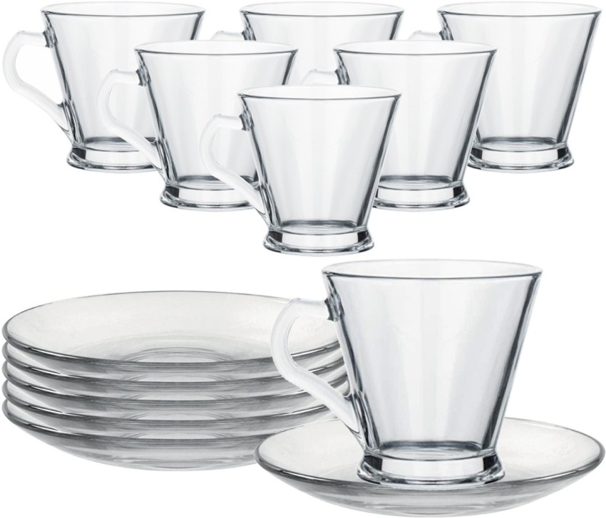 Pasabahce Barista Glass Espresso Cup & Saucer - Set of 6 (Clear)