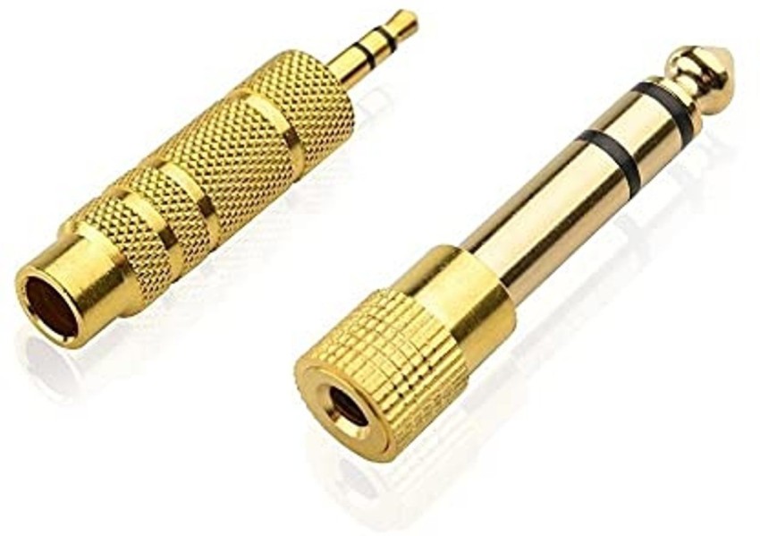 6.5mm to 3.5mm Male Female Audio Gold Plated JACK Plug Adapter Plug