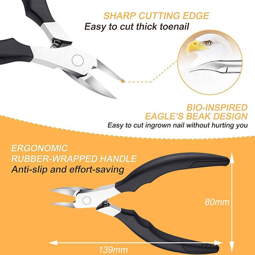 2 Pack Toe Nail Clipper for Ingrown & Thick Toenails Toenails Trimmer and  Professional Podiatrist Toenail Nipper for Seniors with Surgical Stainless  Steel Surper Sharp Blades Soft Handle 