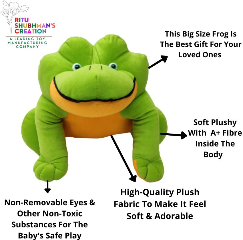 Ritu Shubhman's Creation Plush Big Size Frog 40 cm, Stuffed Soft Toy for  Kids Babies and Children, Frog Soft Toy, Wild Animal, Water Animal, Frog  Toy, Animal Soft Toy - 33 cm - Plush Big Size Frog 40 cm