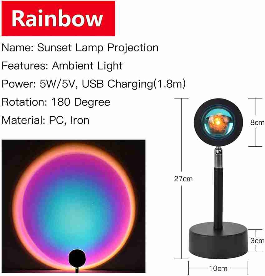 GiftMax Sunset Lamp Projection, Rainbow Blue Changing Projector LED Mellow  Floor Lamp Rainbow Night Light 180 Degree Rotation for Photography/Party/Home  Decor/Bedroom Living Room Bring Modern (Sunset Rainbow Blue Lamp) Night Lamp  Price