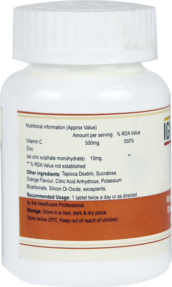 IGNITOR Vitamin C Chewable Tablets with Zinc 300 Tablets Price