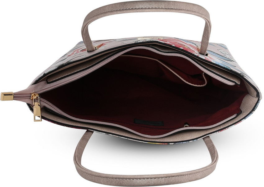 ToniQ White Floral Multicolor Printed Hand Bag For Flipkart